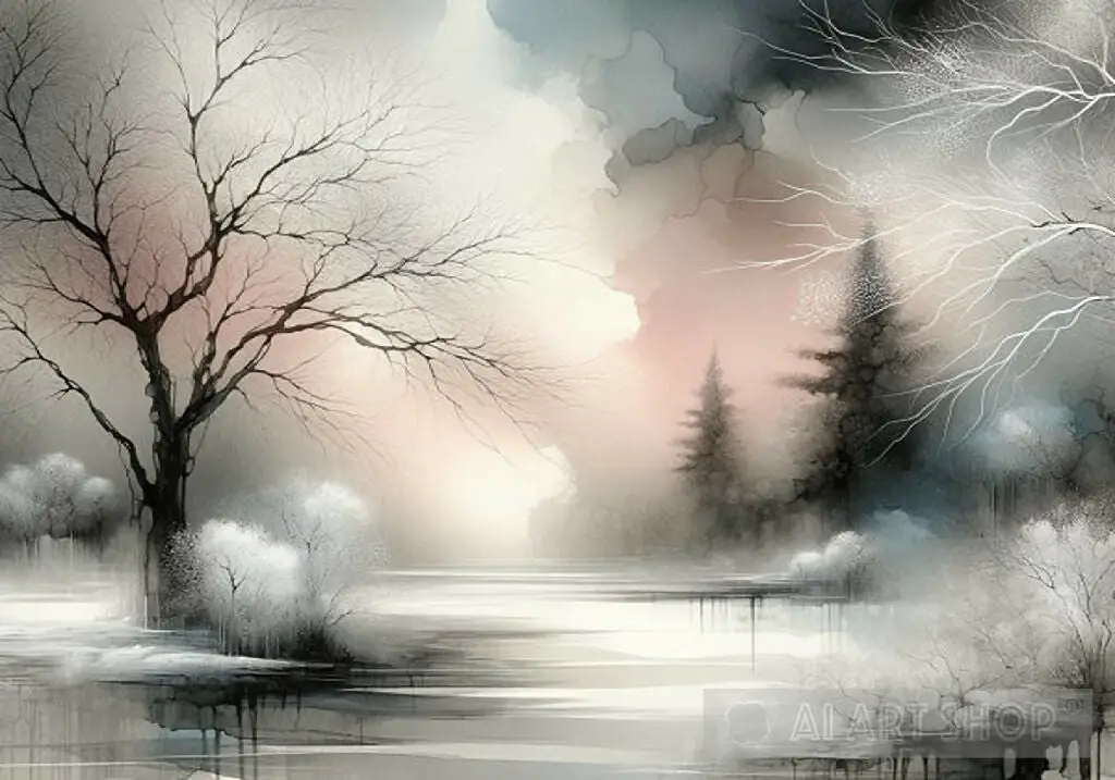 Nature with snow colors