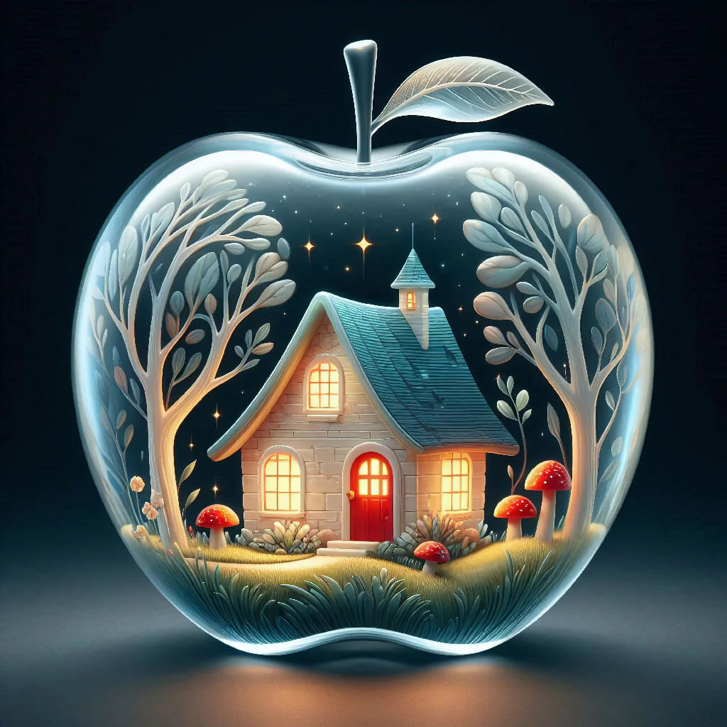 ?✨ "Whimsy Encased: A Fairytale World Inside a Glass Apple"