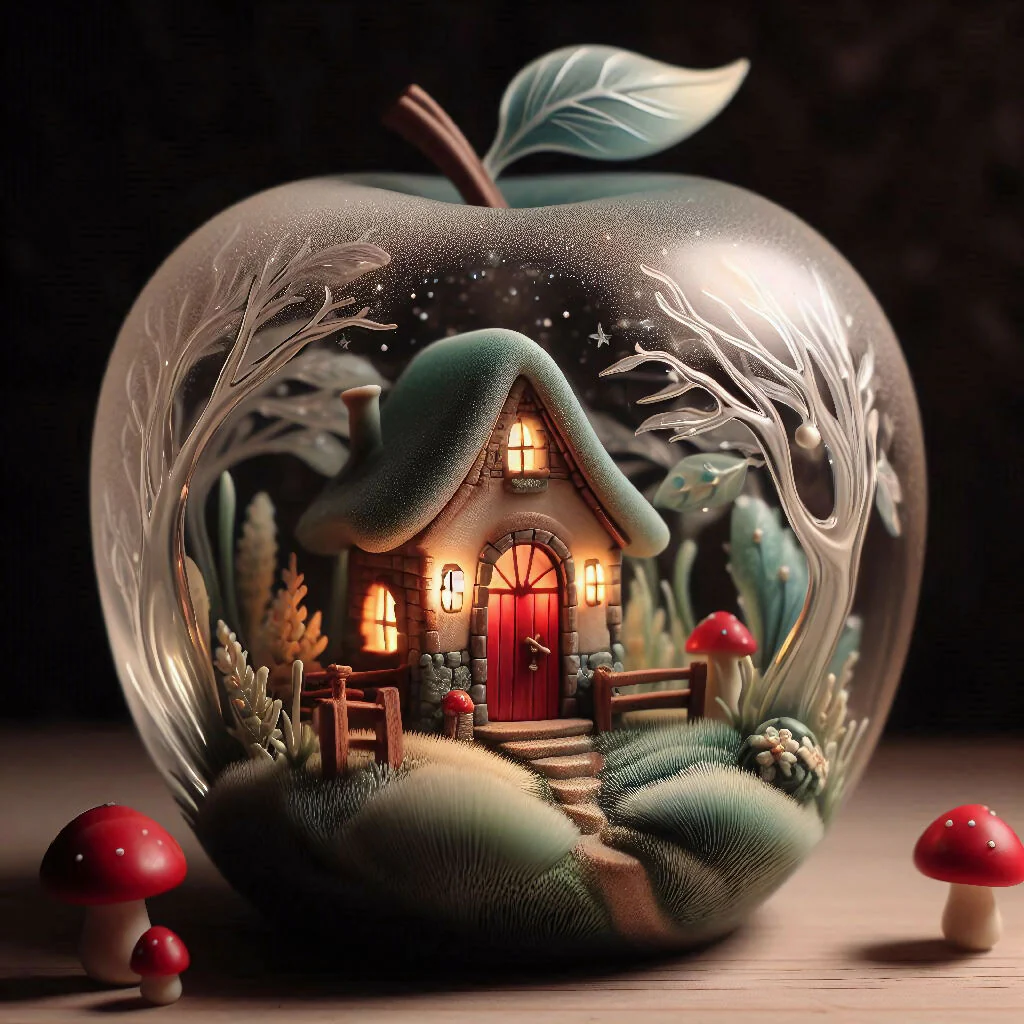 ?✨ "Whimsy Encased: A Fairytale World Inside a Glass Apple" - Image 2