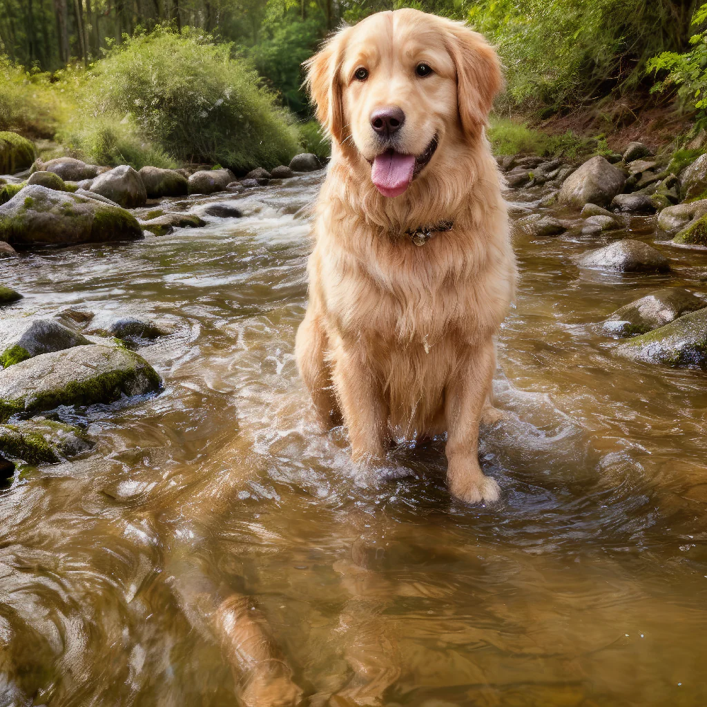7 Images - Water Influence Golden Retriever AI Images - Image 7