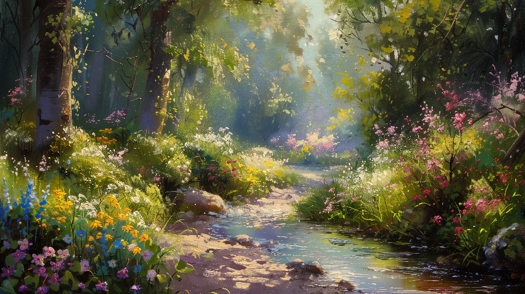 A beautiful impressionist garden