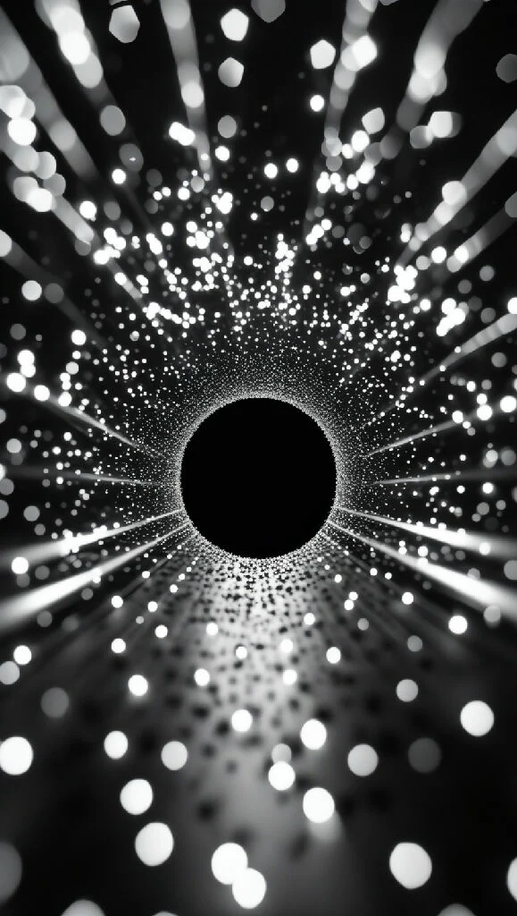 A black hole at the center of the image
