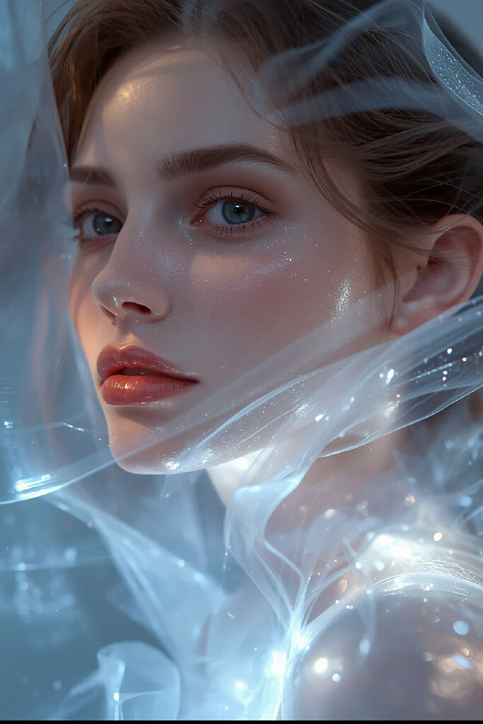 A breathtakingly beautiful woman with smooth