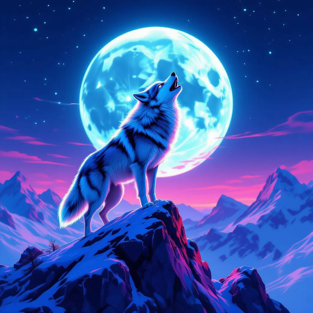 A crystal wolf howling - Image 2