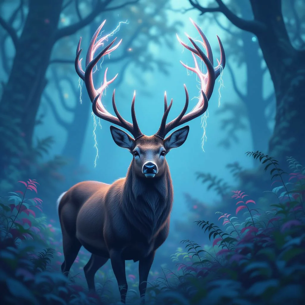 A deer with antlers