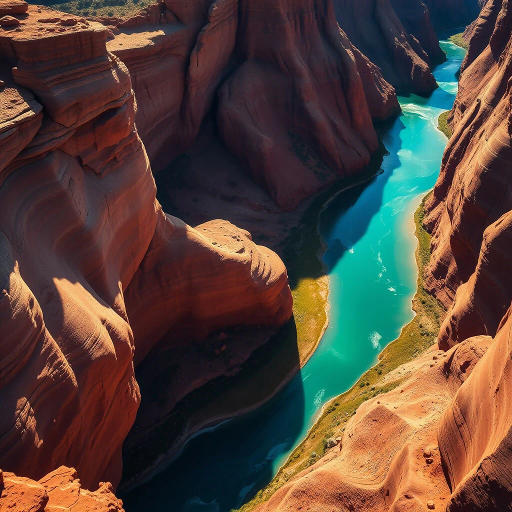 A dramatic canyon vista from above