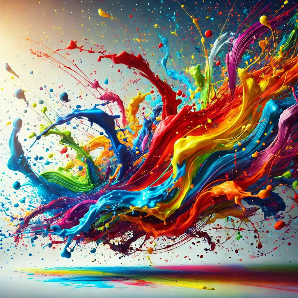 A dynamic and colorful splash of paint No. 3