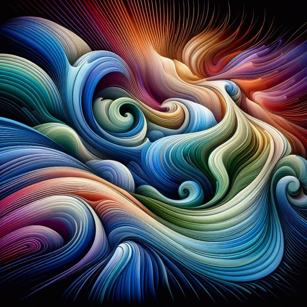 A fantastic creation with curved waves and dynamic lines No. 1