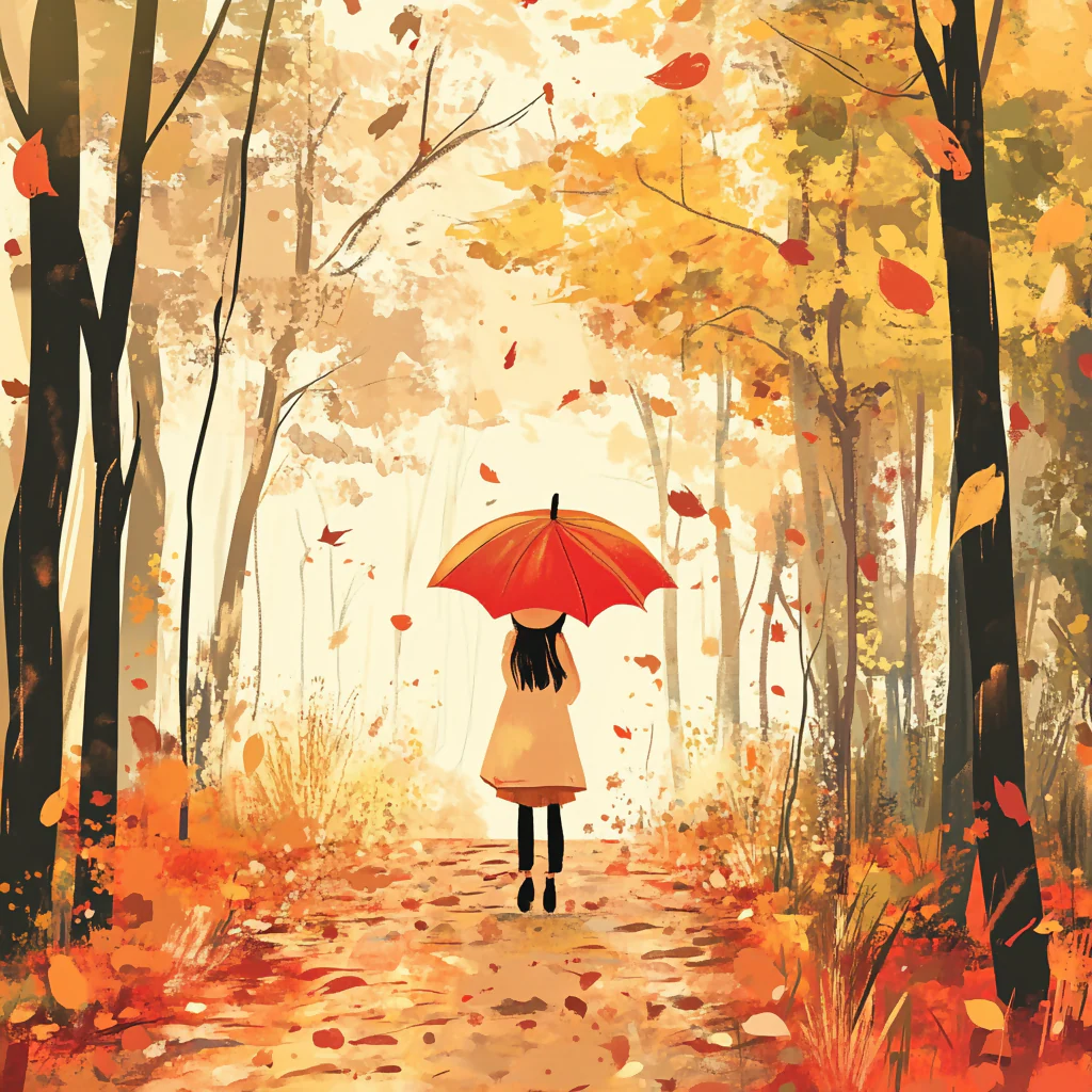 a girl with umbrella