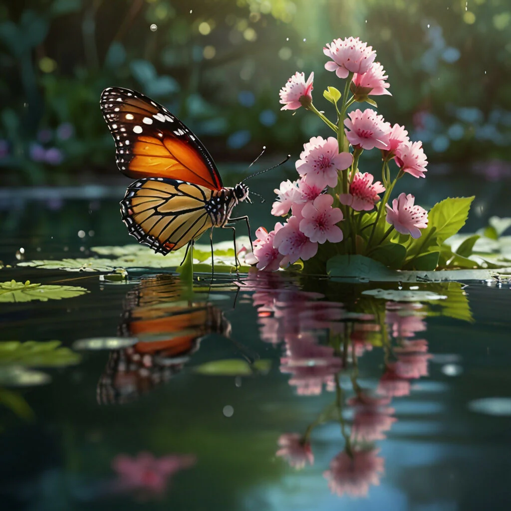 A graceful butterfly, with intricate, vibrant wings 2
