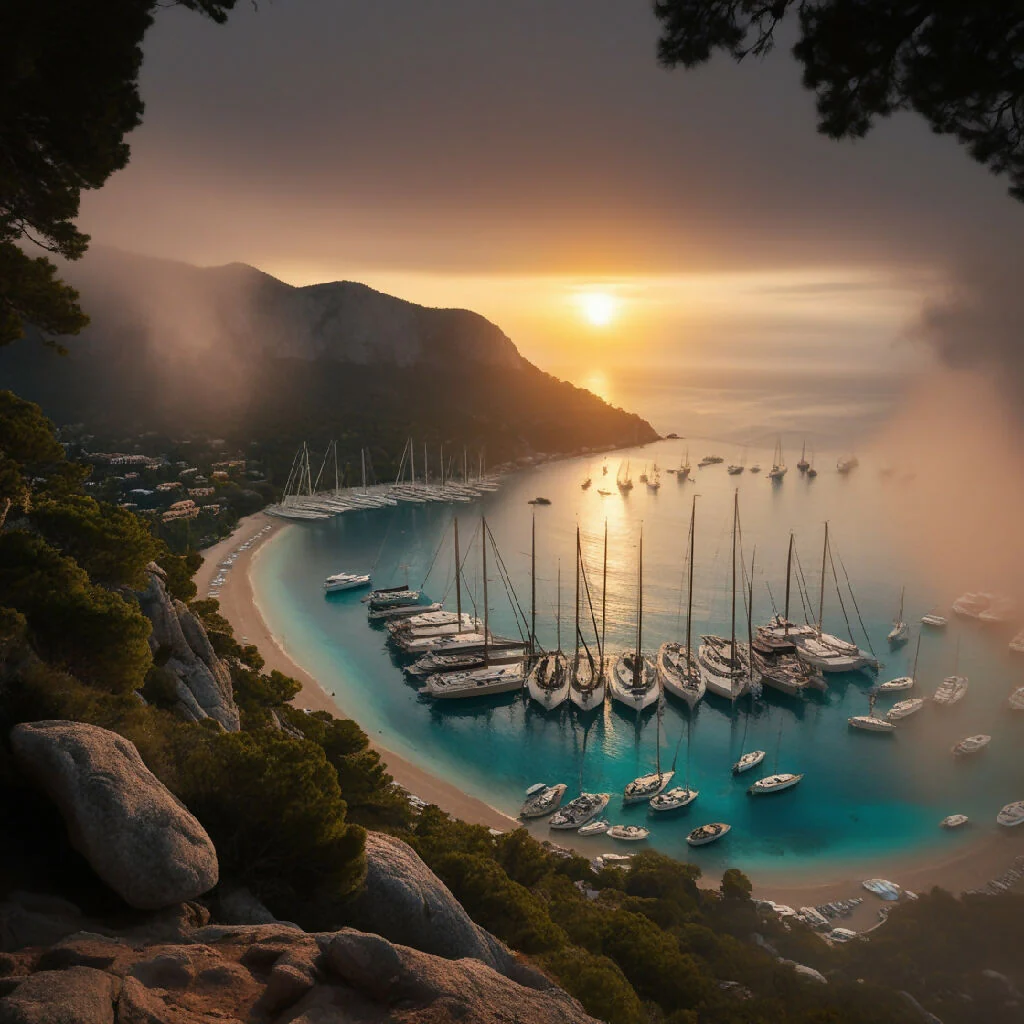 A group of boats docked on the beach next to the mountains. A magical view - Image 4