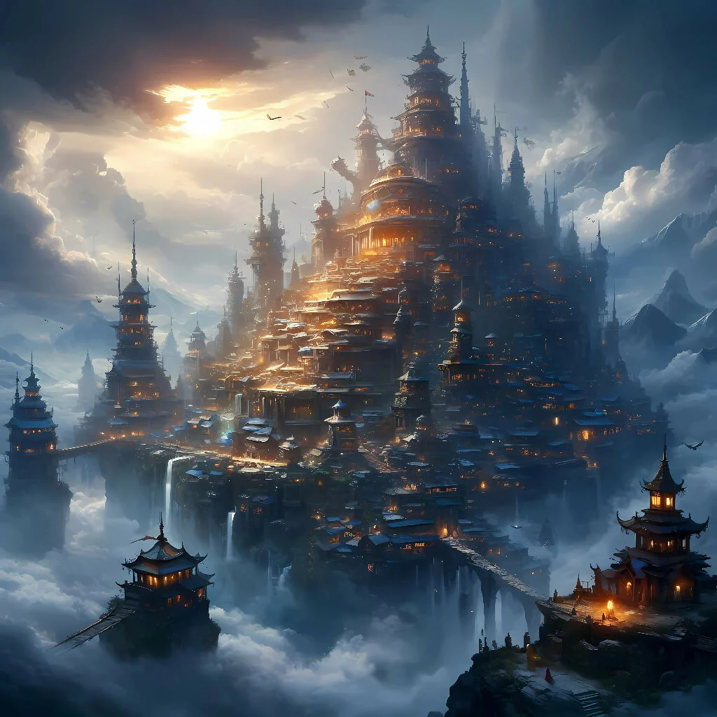 A hidden city in the clouds where time stands still. - Image 3