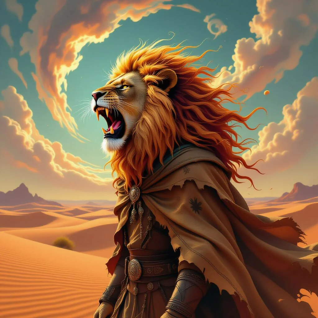 A lion with a mane of flames - Image 2
