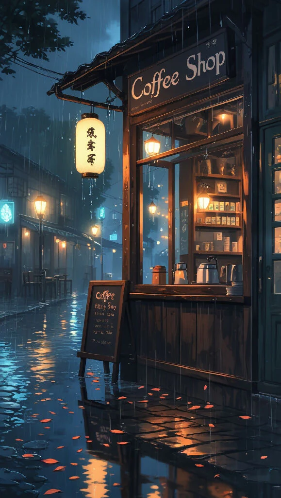 A nostalgic coffee shop in an old town