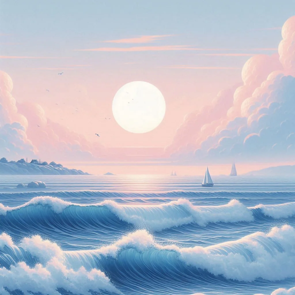 A Pastel Seascape at Sunset
