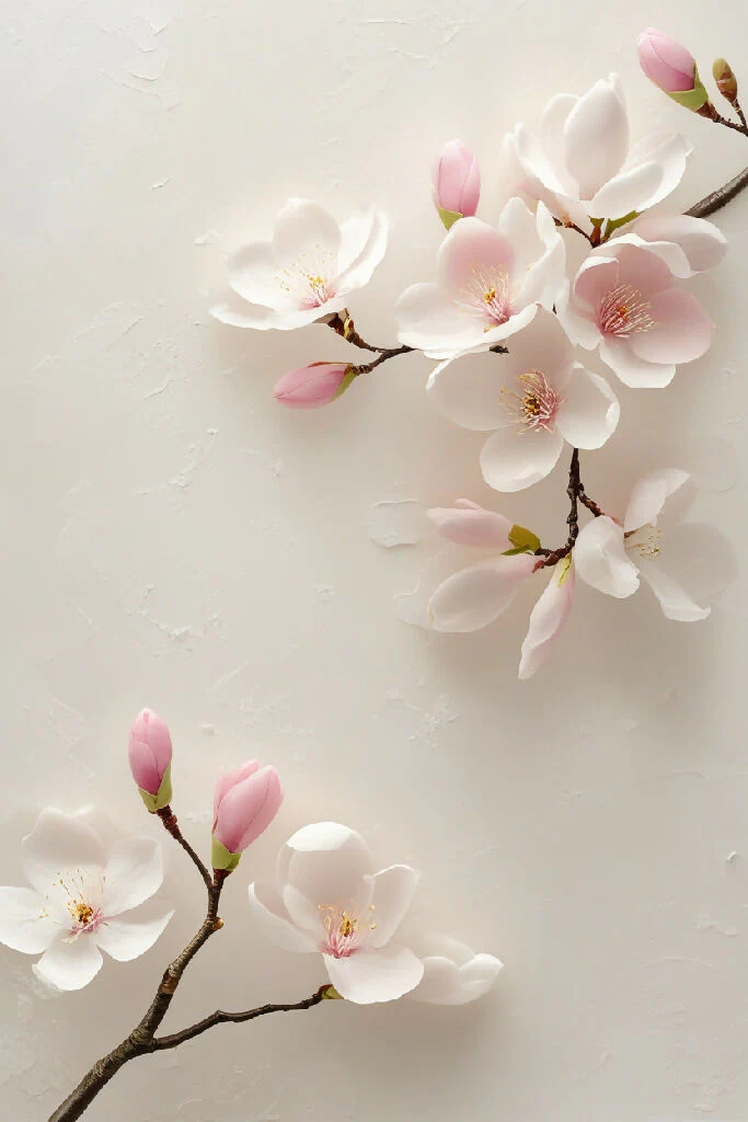 A serene and elegant minimalist poster devoid of any text