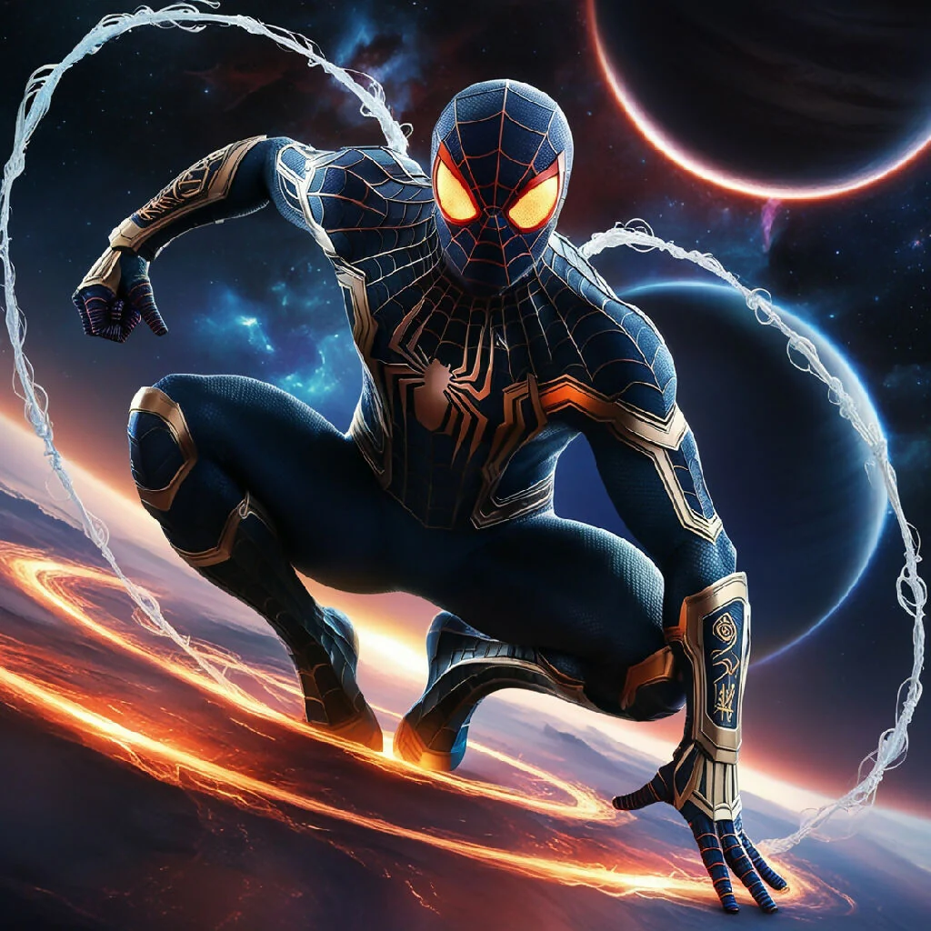 a super-realistic, epic shot of Spider-Man - Image 2