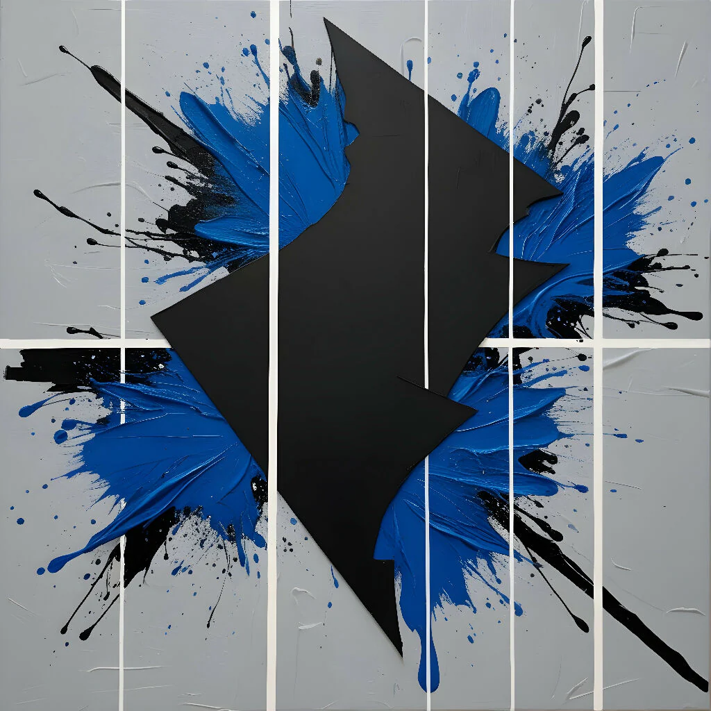 Abstract Blue & Black paint