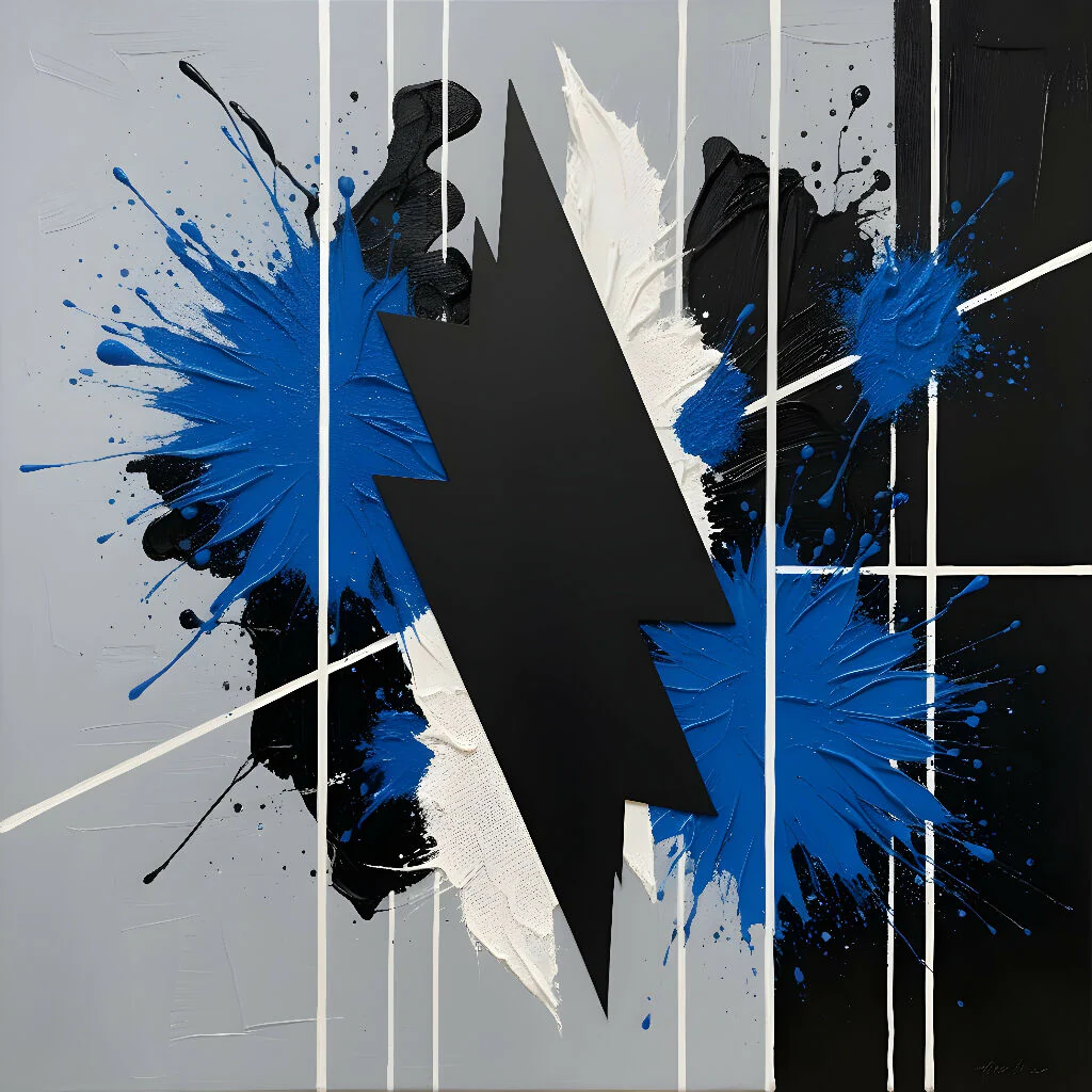 Abstract Blue & Black paint V2