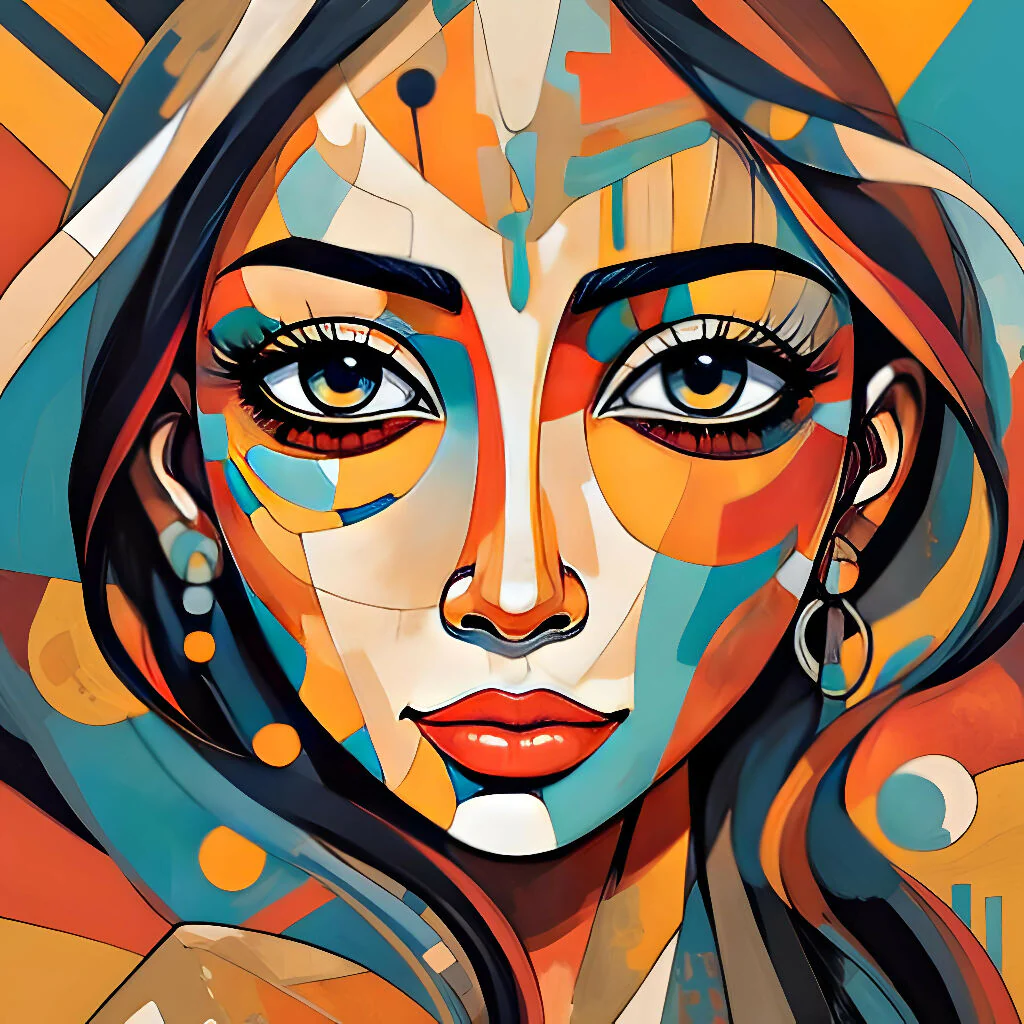 Abstract Expressionism Of A Woman