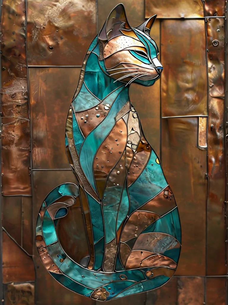 Abstract Feline In Metallic Meow