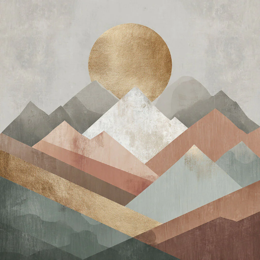 Abstract Geometric Landscape Wall Art - Modern Minimalist Print