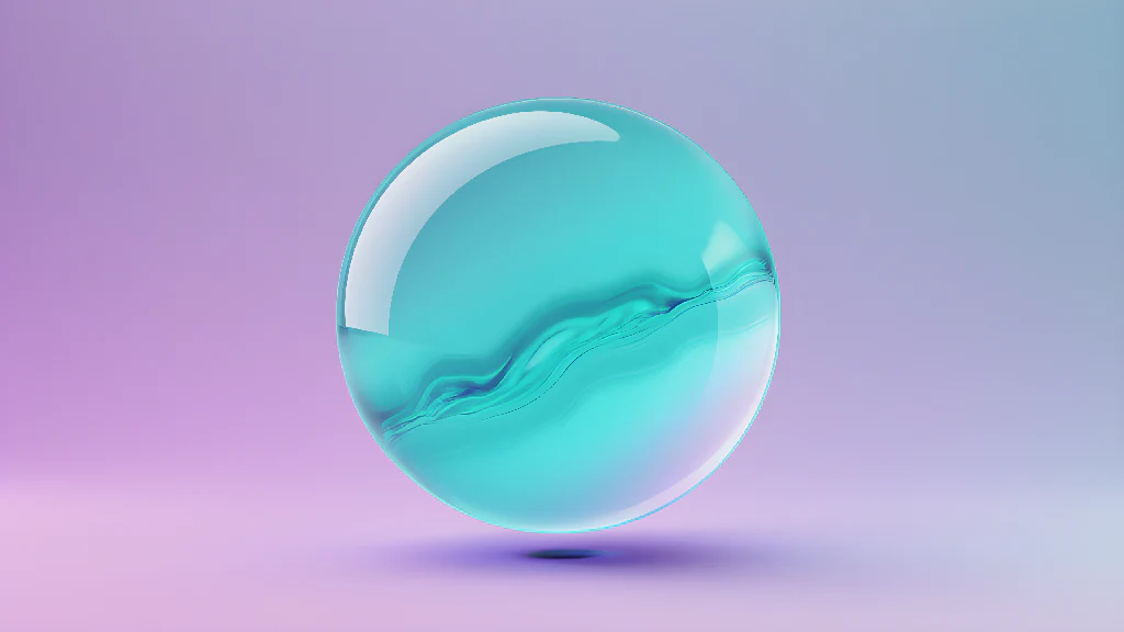 Abstract Glass Sphere with Fluid Texture