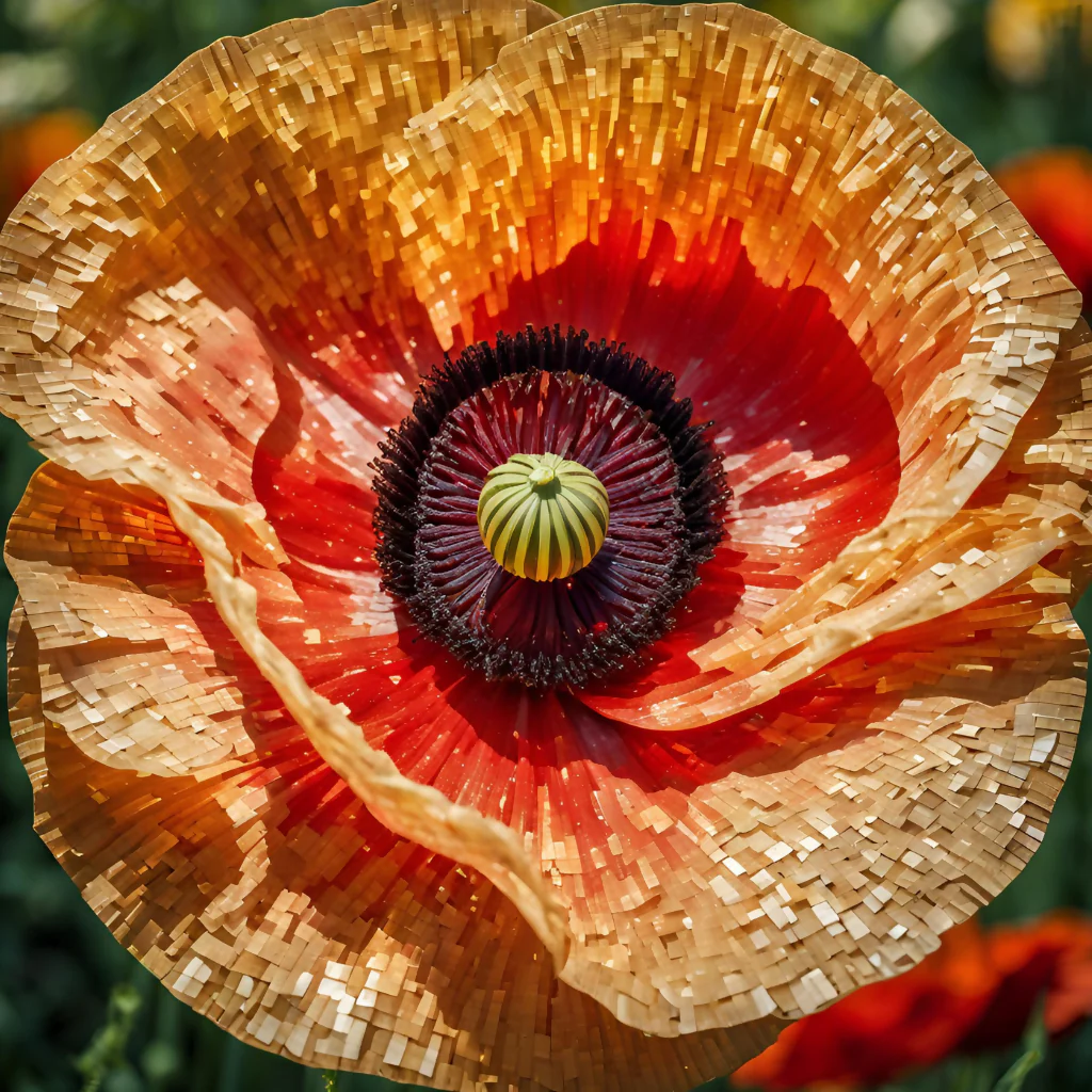 Abstract Orange Poppy Flower