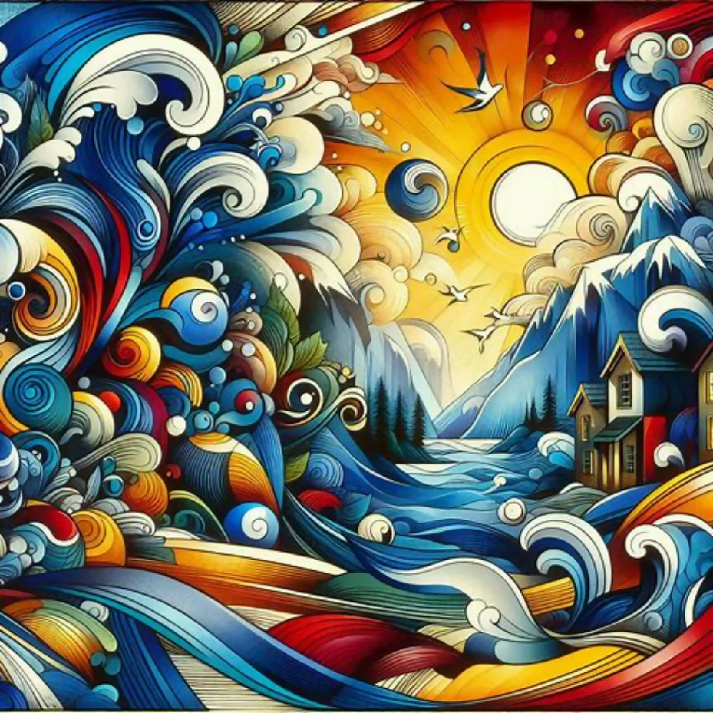 Abstract painting art landscape nature - Image 9