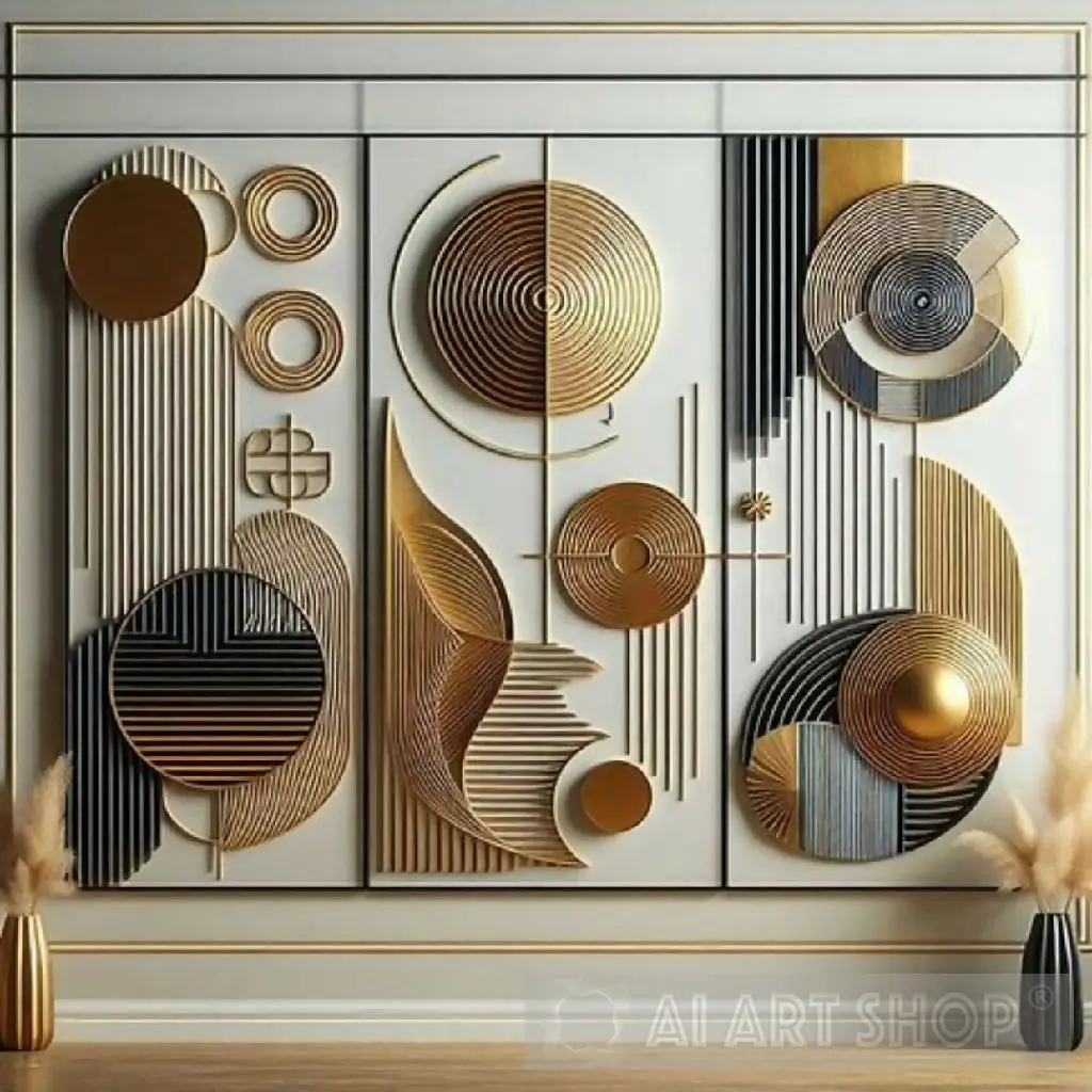 Abstract painting art metal
