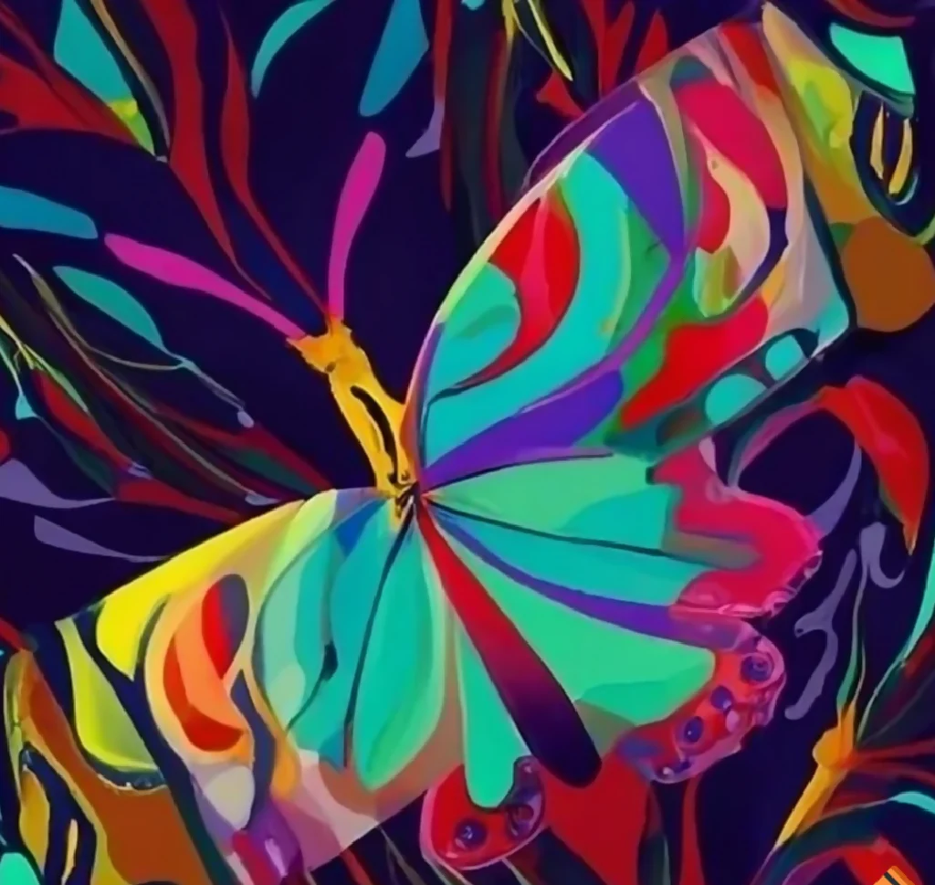 Promo Price Abstract Picasso Style Art Of A Butterfly