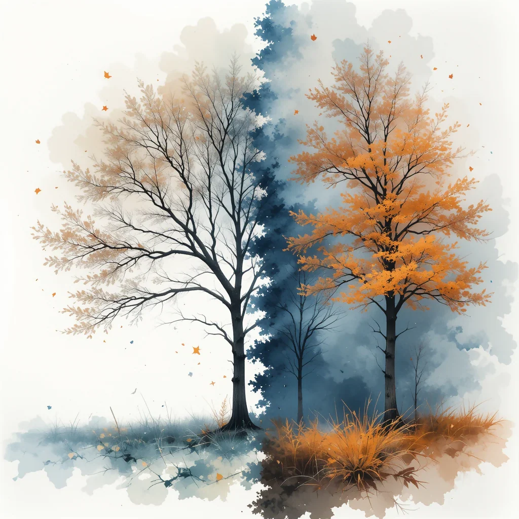 Abstract Transition from Autumn to Winter