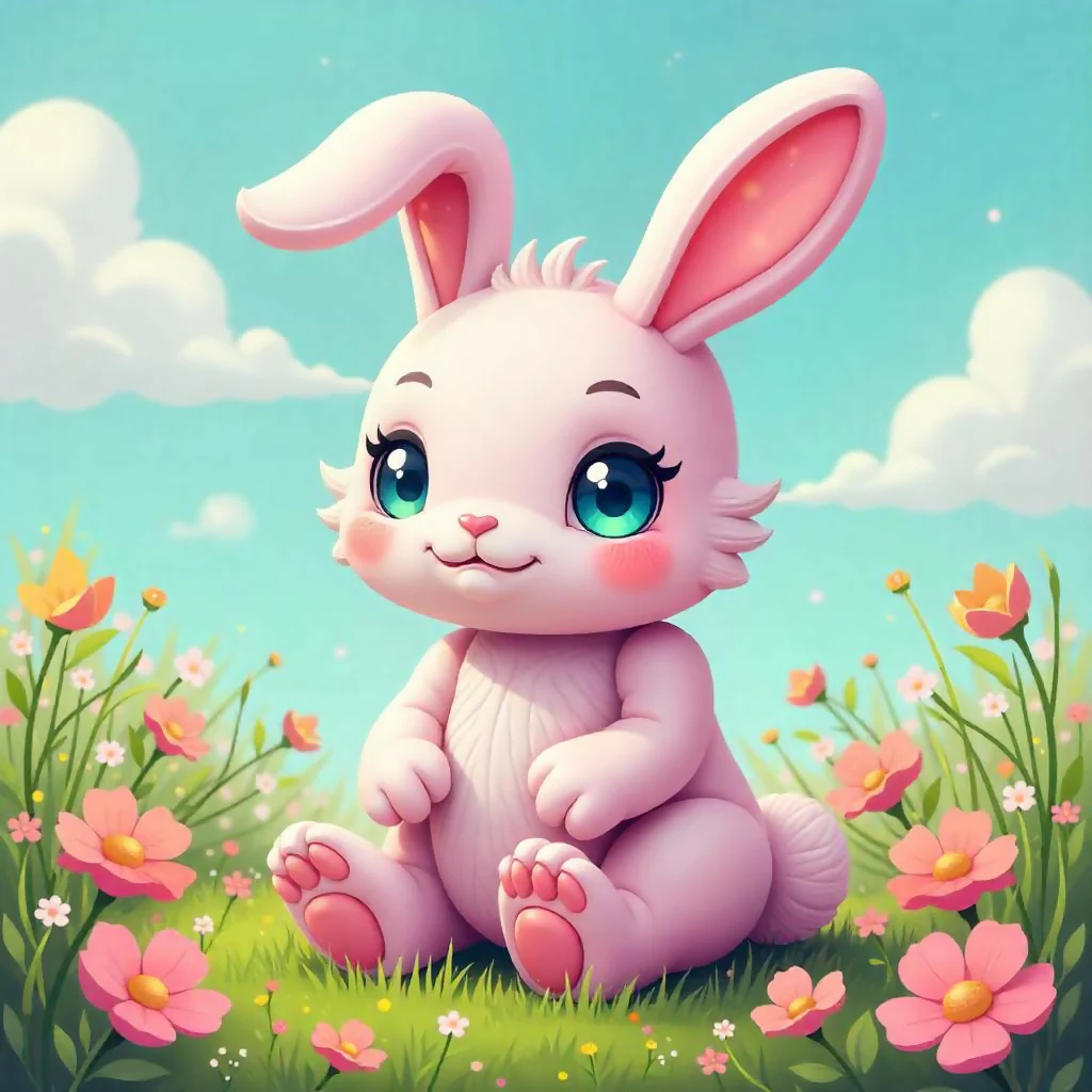 Adorable Spring Bunny – Cute Fantasy Art