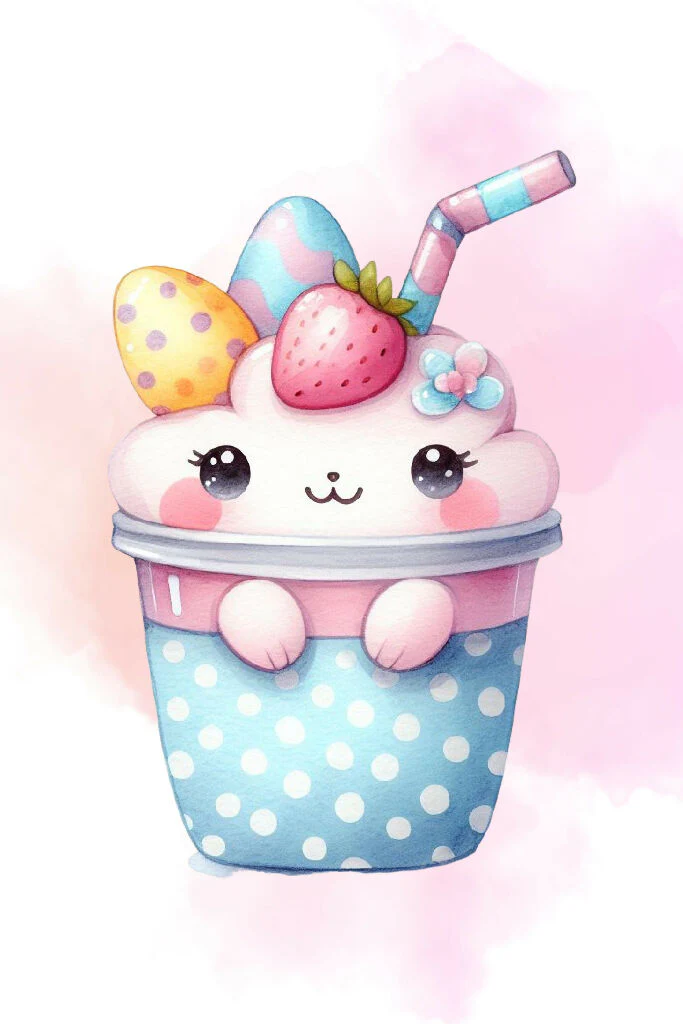 Adorable Watercolor Juice Artwork 5