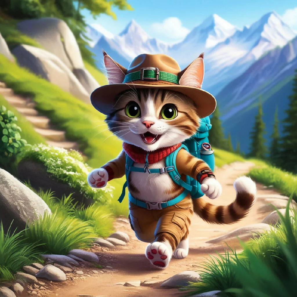 Adventure Whiskers: The Trekking Cat