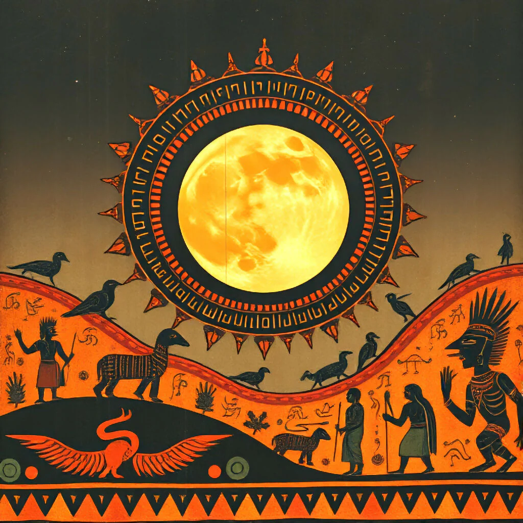 African Tribal Art - Full Moon Night
