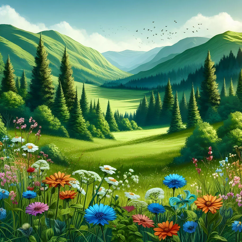 Alpine meadows burst with colorful summer wildflowers (series 2)