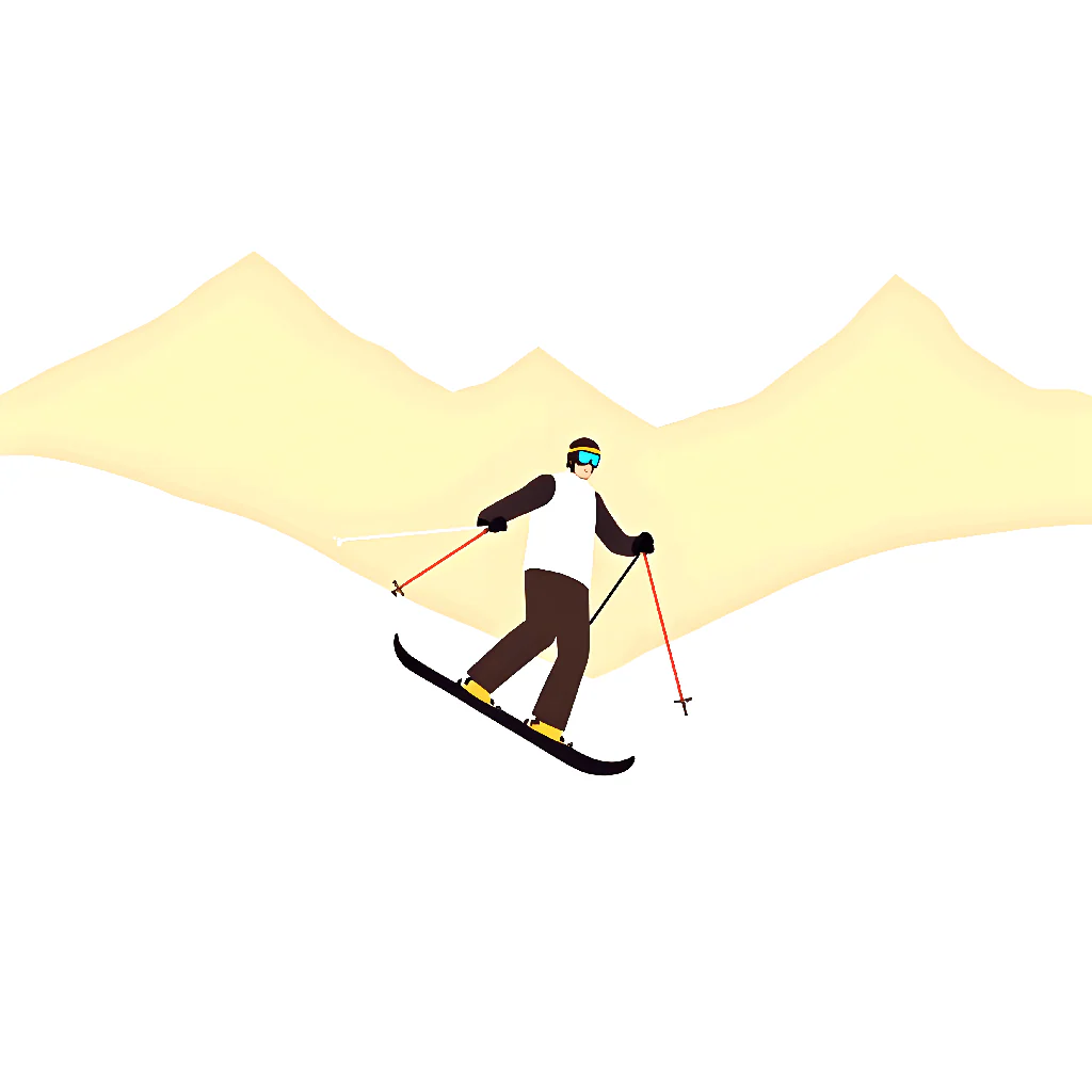 Alpine Motion: Minimalist Winter Sports Illustration