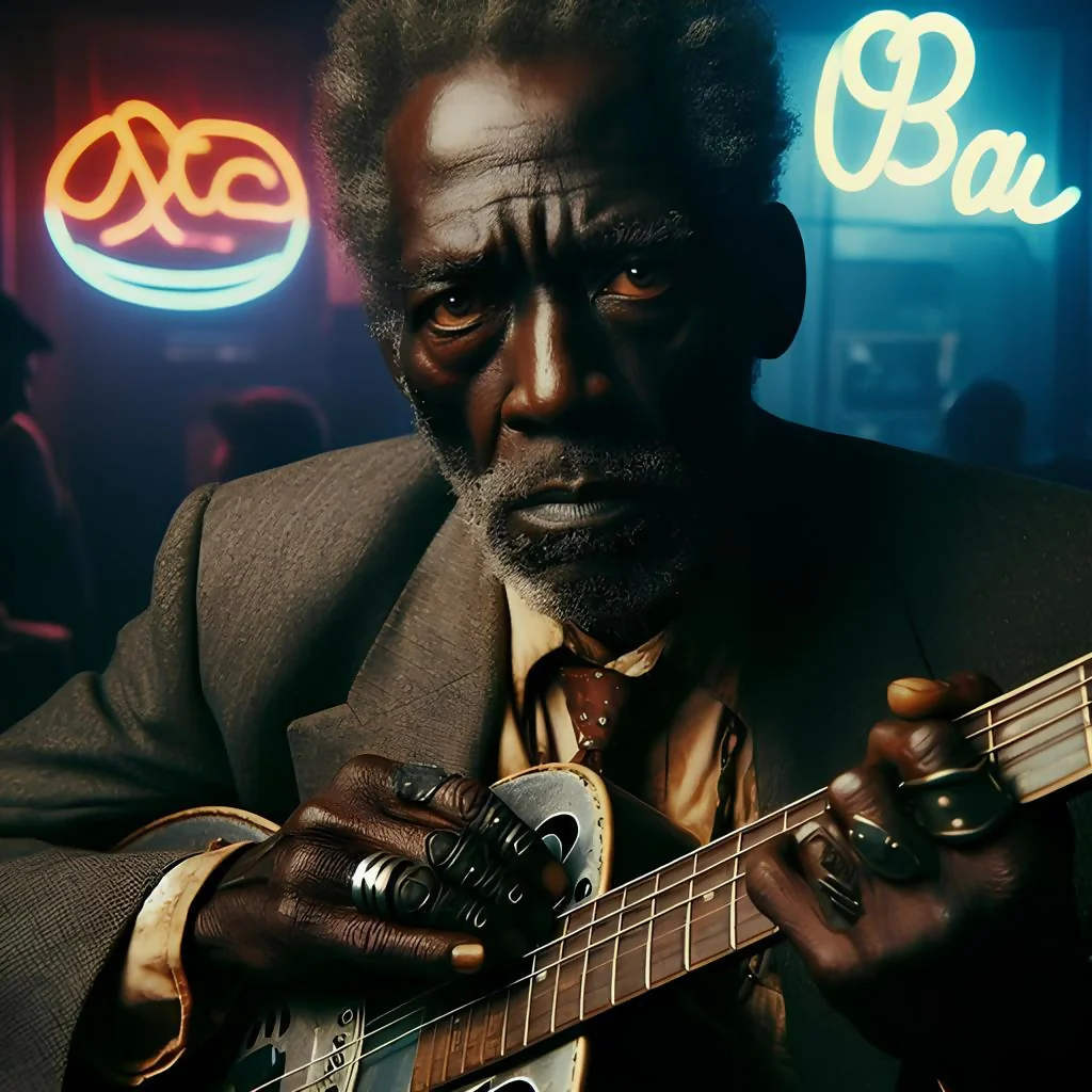 an experienced musician playing in a bar