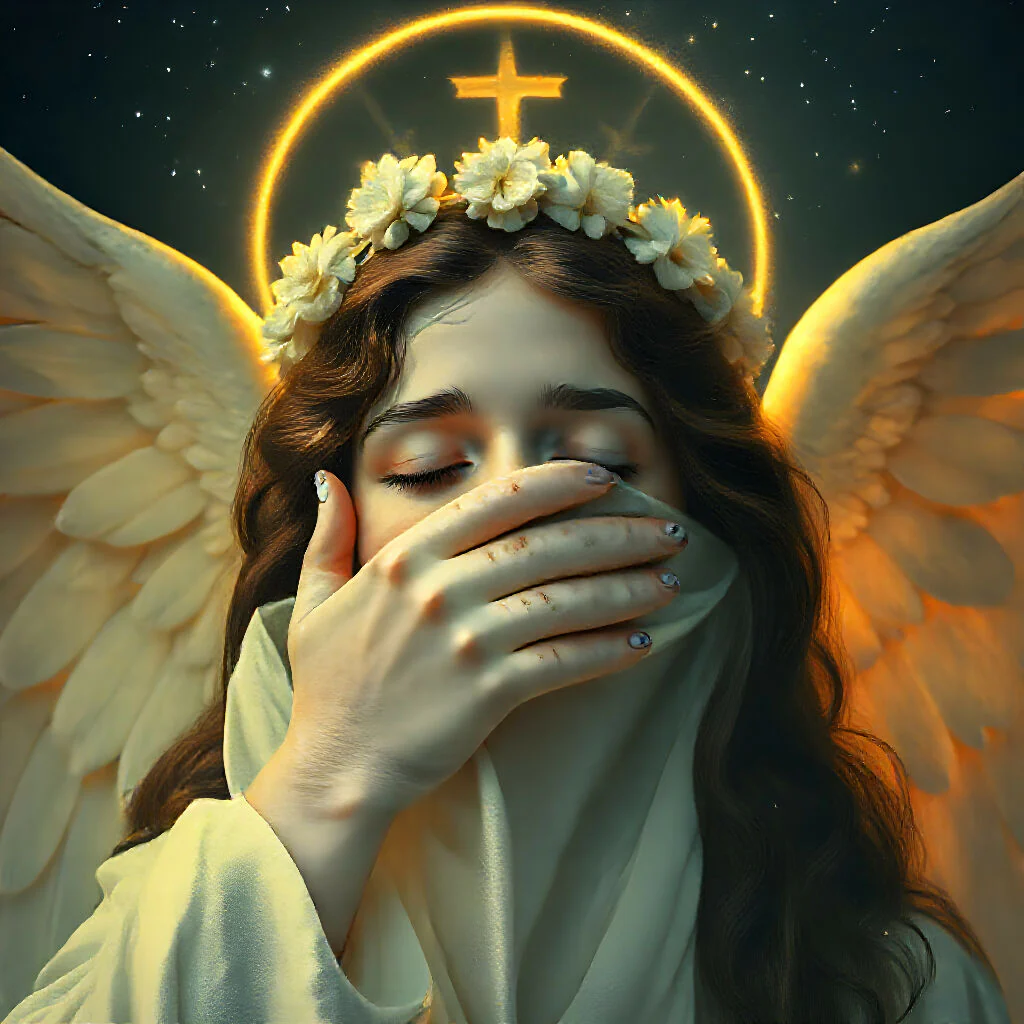 Angel Covering Face with Hand