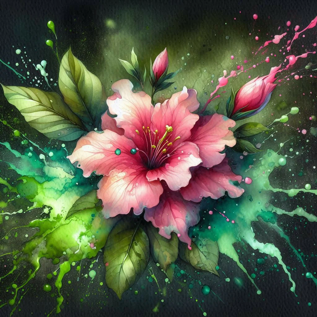 Aquarellblume pink Nr. 4