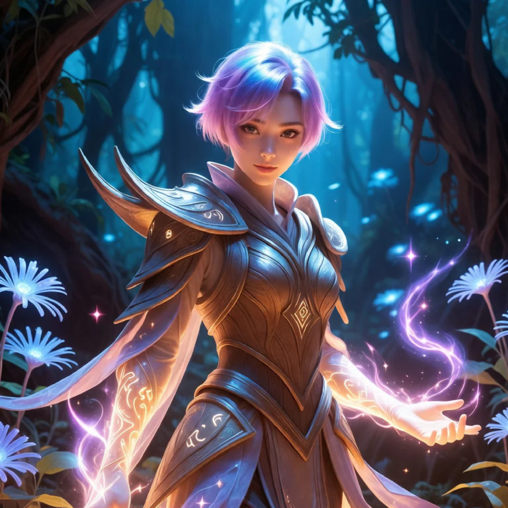 Arcane Whisper: Violet Enchantress