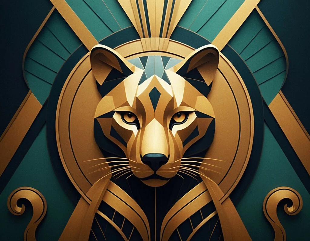 Art Deco domestic cat
