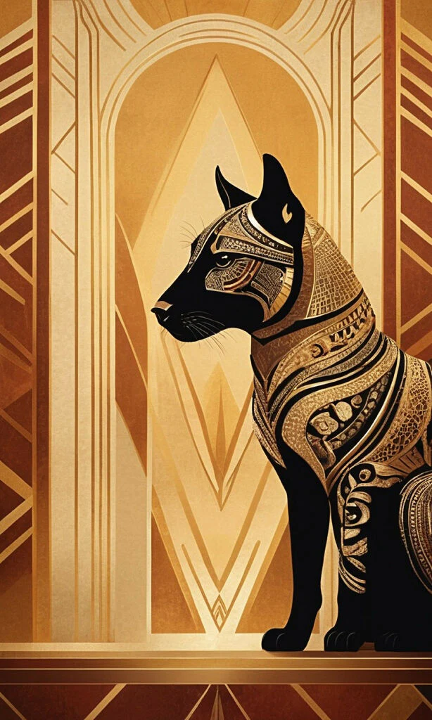 Art Deco Egyptian Cat