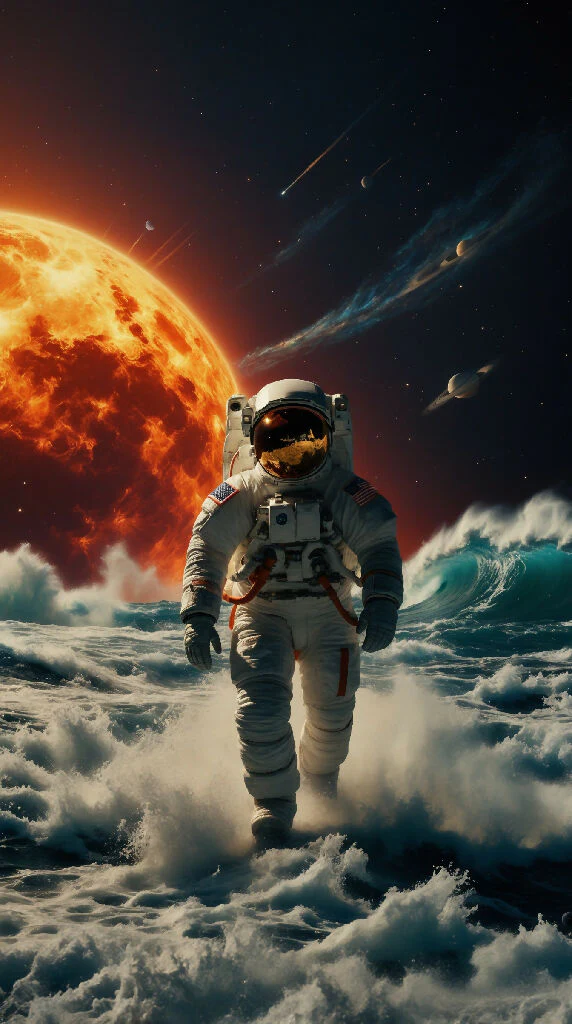 Astronaut walking on sunshine