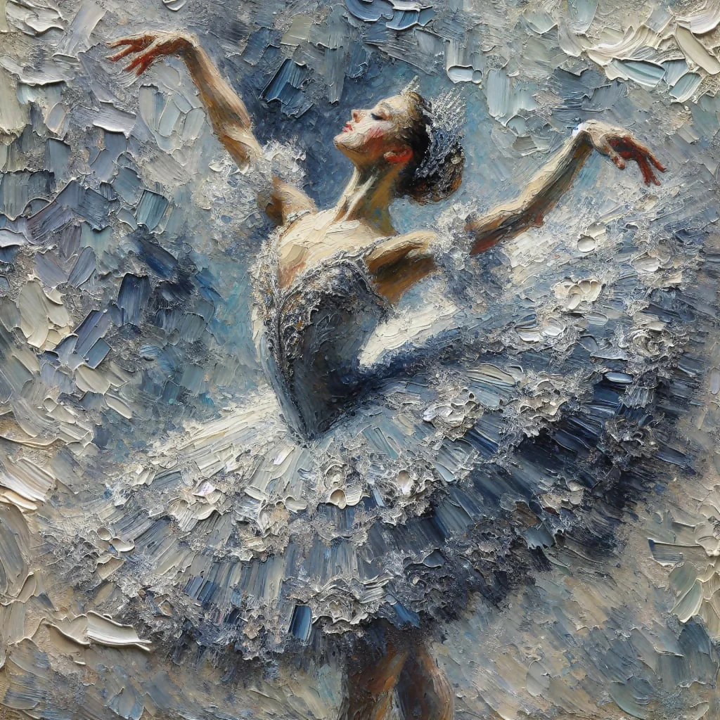 Ballerina in Blue and Lace