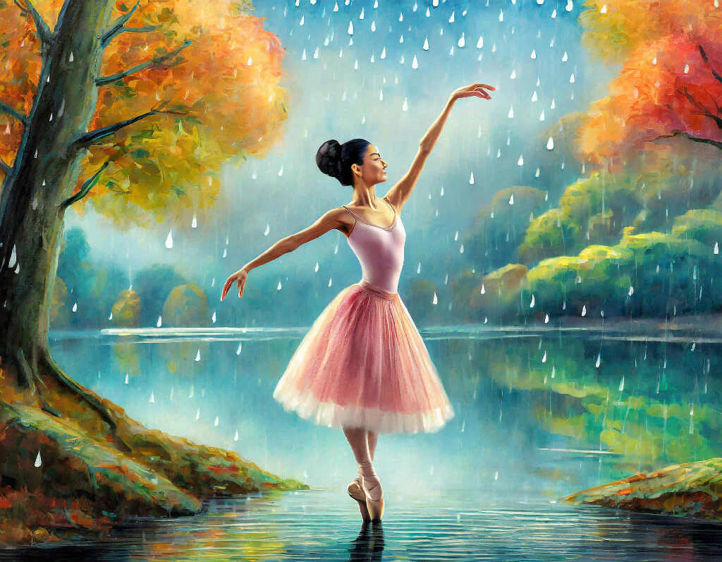 Ballerina in the rain