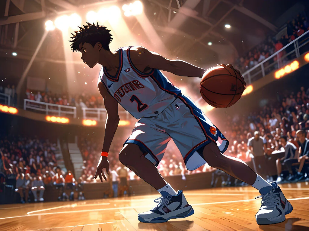 Basketball player in a movie scene