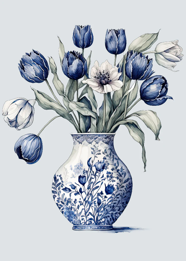 Beautiful Blue Vase Flower