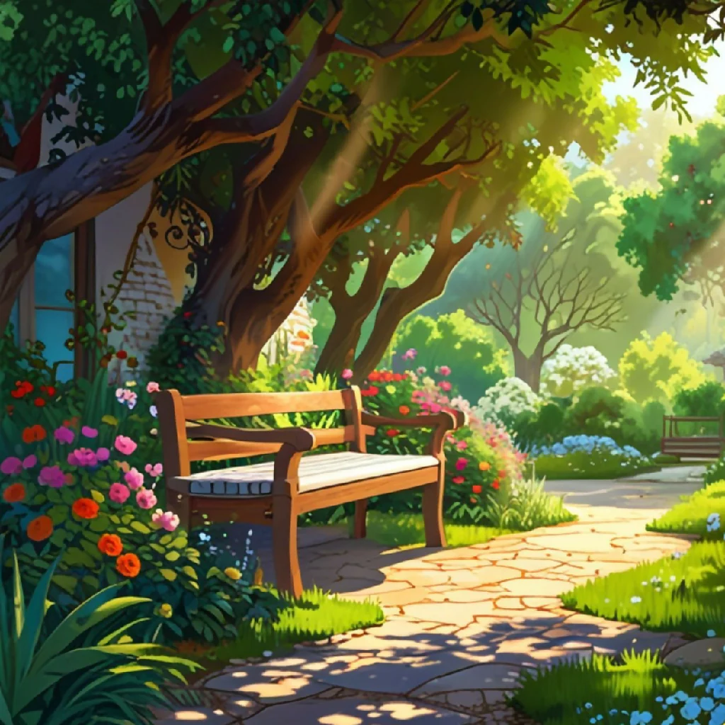 beautiful garden at sunse - Image 6